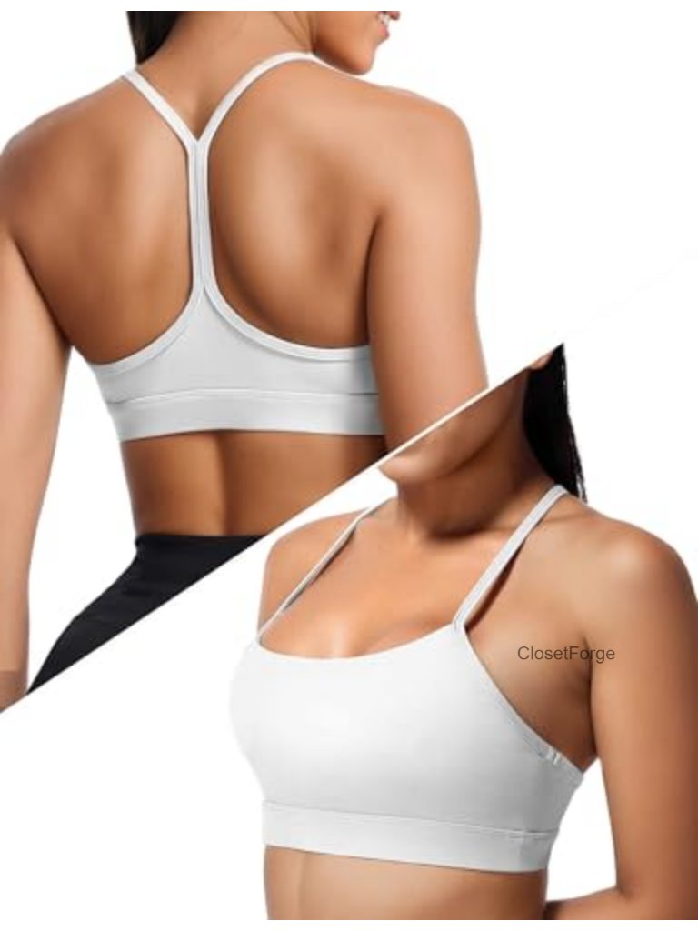 Y Back Light Support Sports Bra With Removable Pads For Yoga Pilates Gym